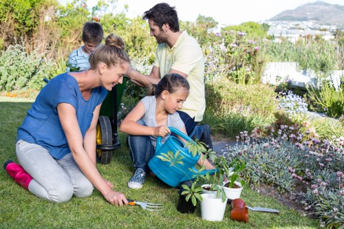 Gardening team managing risks on site