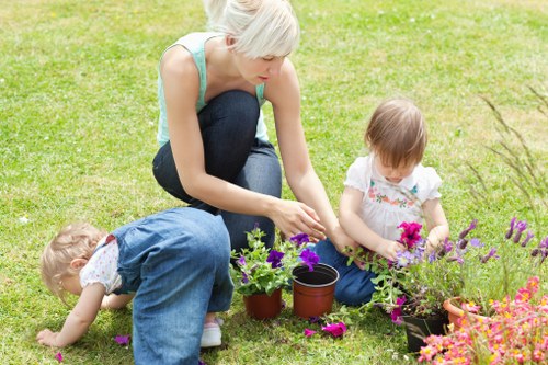 Gardener wearing PPE during outdoor maintenance